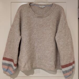 Boden Cozy Cream/Beige Striped Sweater US 16/18